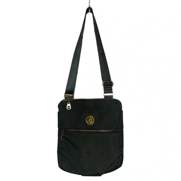 Baggallini Hanover Gray Crossbody Lightweight Bag Purse Medium Gold Hardware - Picture 2 of 8